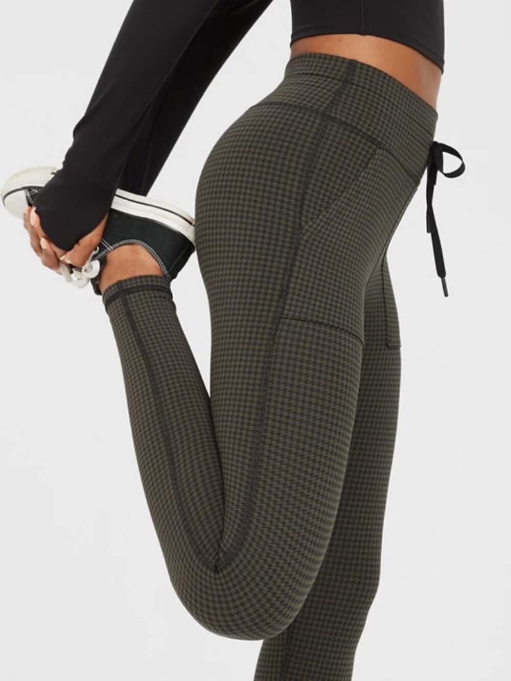 Never Worn - OFFLINE By Aerie Mini Houndstooth Drawcord Legging